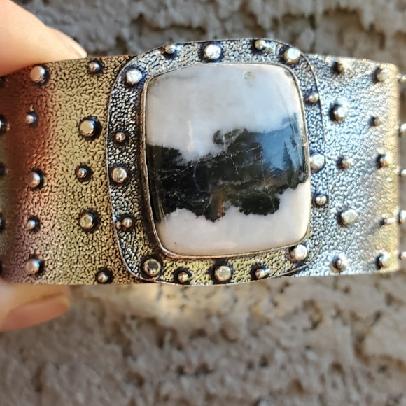 New Zebra Jasper Silver Cuff Bracelet. - Picture 12 of 16